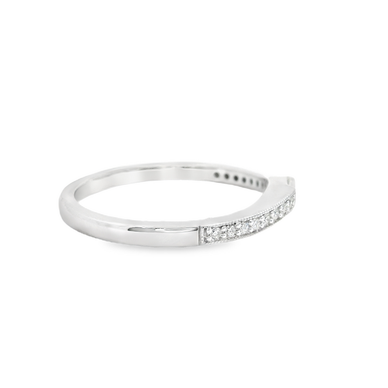 14K WG Curved Diamond Band