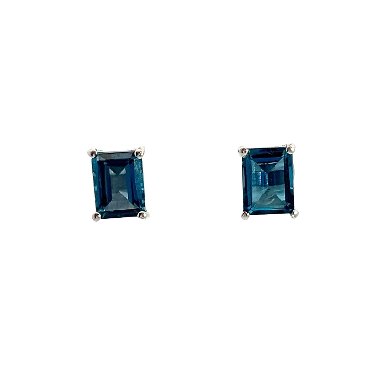 Sterling Silver London Blue Topaz Stud Earrings