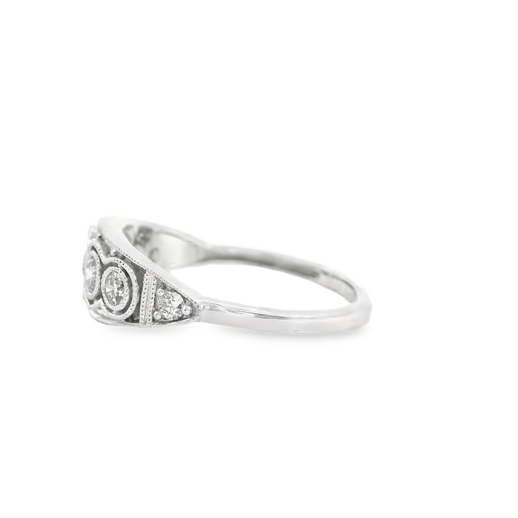 14K WG Vintage Style Diamond Band