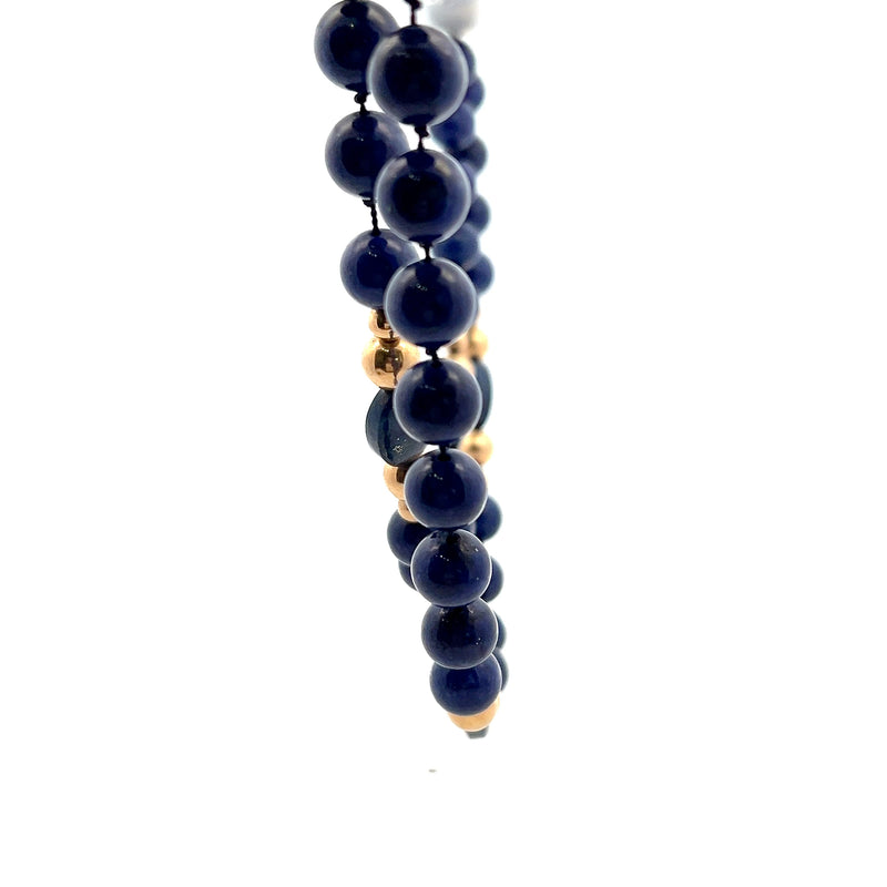 14K YG Black Onyx Beaded Necklace