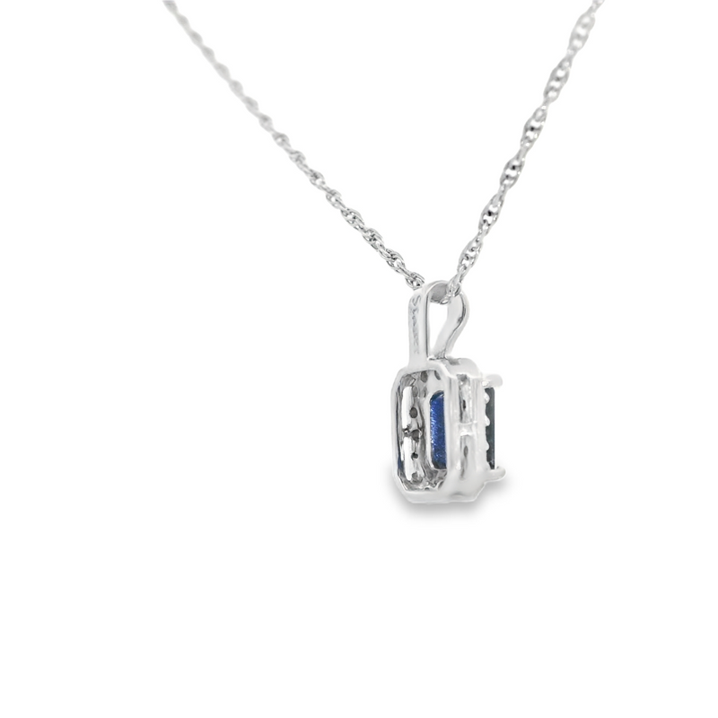 Sterling Silver Lab Grown Sapphire Pendant