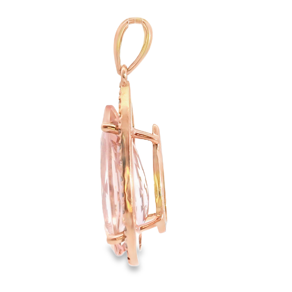 10K RG Morganite & Chocolate Diamond Pednant