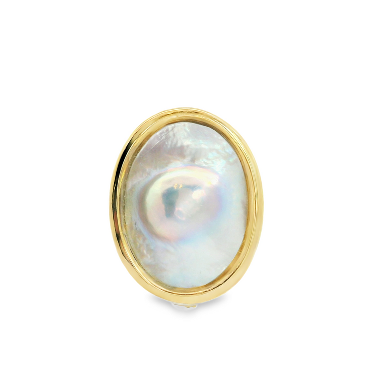 14K YG Blister Pearl Pendant