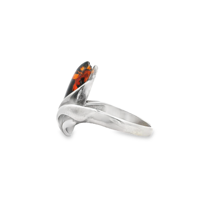 Sterling Silver Amber Ring