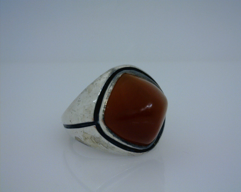 Estate Sterling Silver Carnelian Ring Size 4