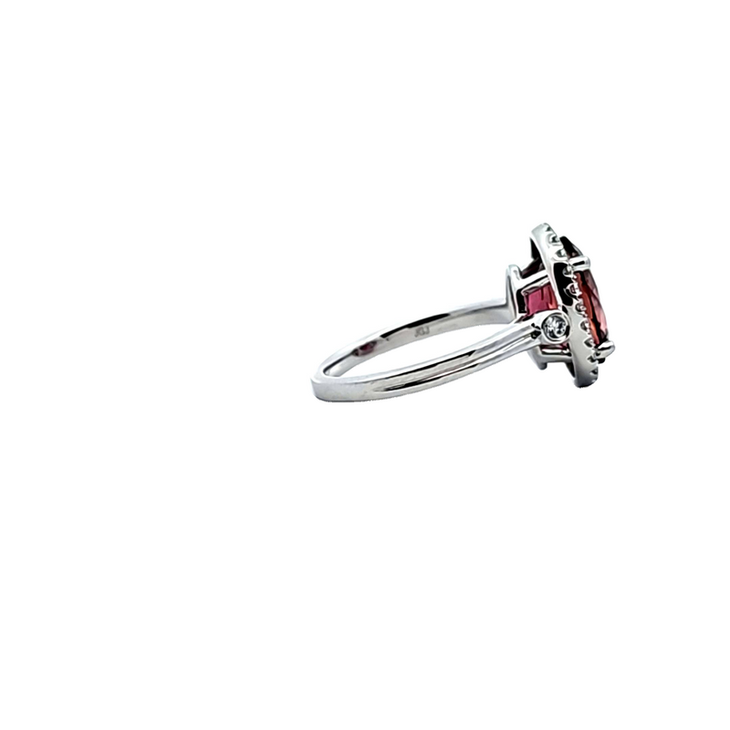 14K WG Pink Tourmaline & Diamond Ring