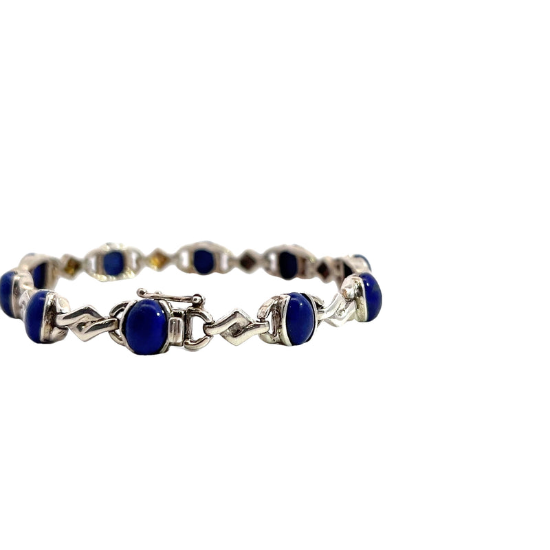 Sterling Silver Lapis 7.5" Bracelet