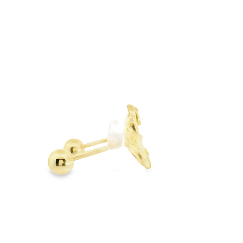 Gold Plated Sterling Silver Pearl & CZ Stud Earrings