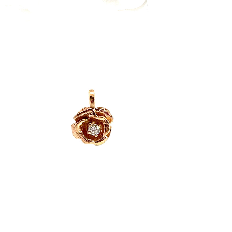 14K YG Rose Pendant