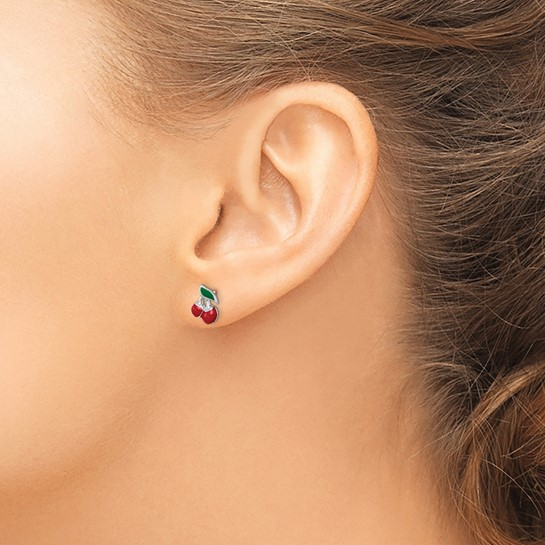 Sterling Silver Cherry Earrings