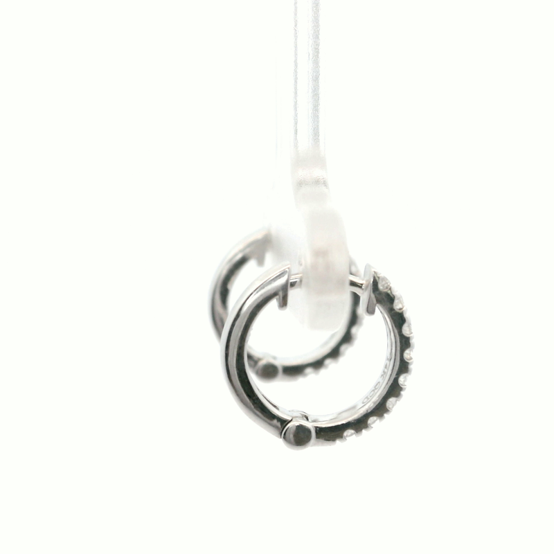 14K WHITE GOLD DIAMOND HOOP EA