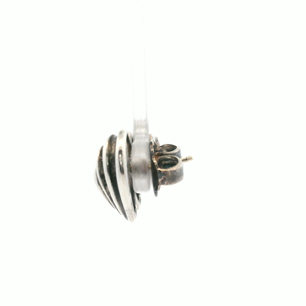 Lagos Caviar Sterling Silver Fluted Heart Earrings