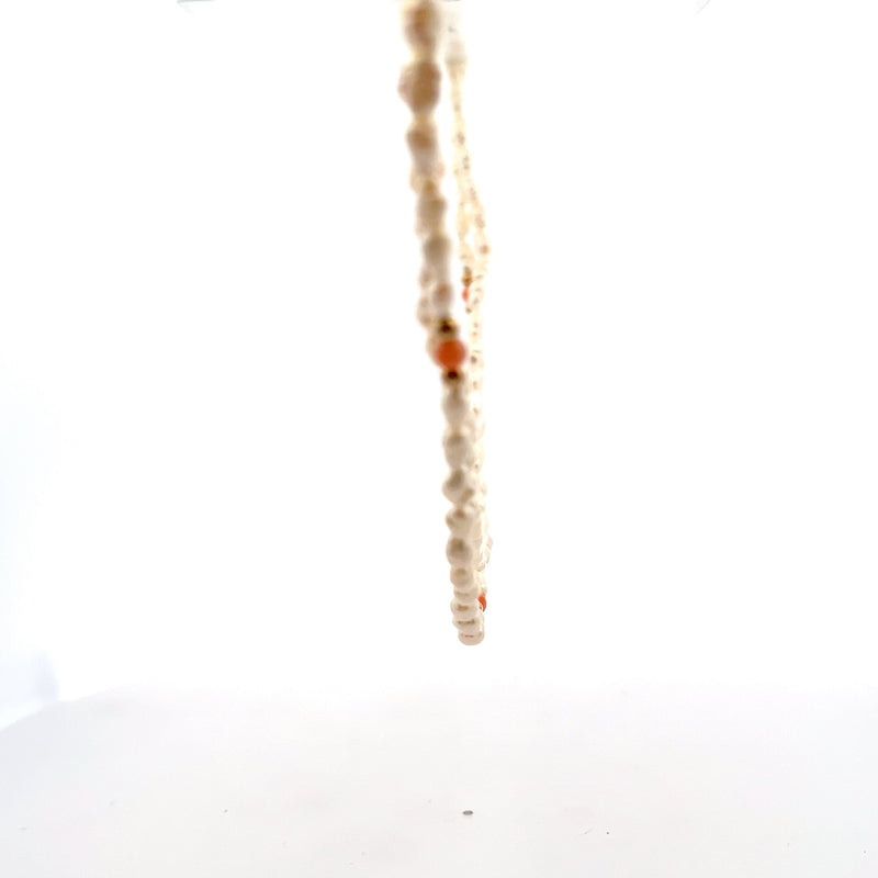 14K YG Keshi Pearl, Coral  & Gold Bead Necklace