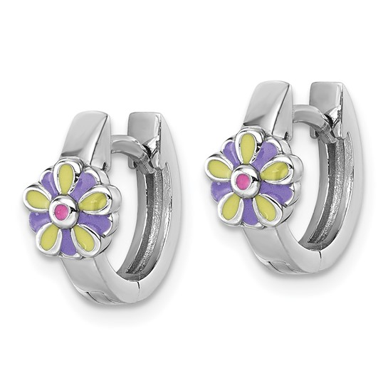 Sterling Silver Children's Flower Hoop Earrings