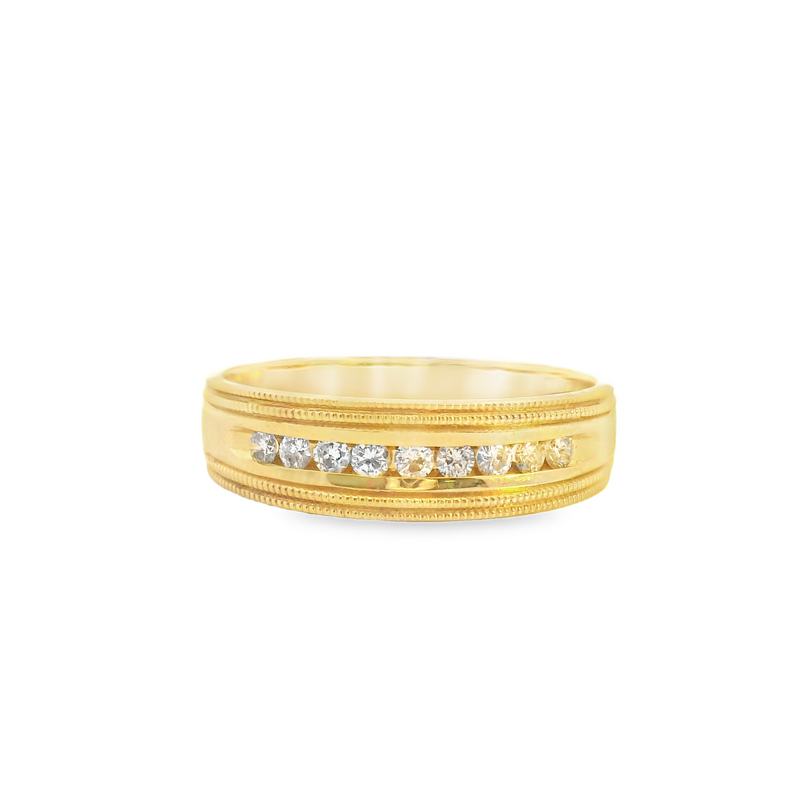 14K YG DIAMOND BAND