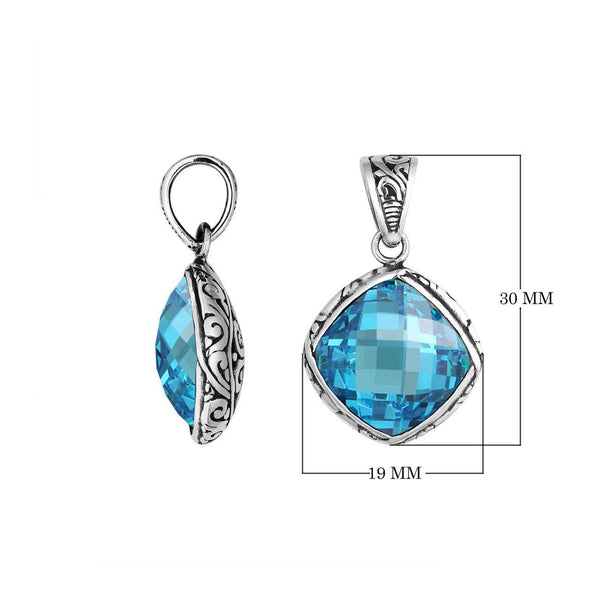 Sterling Silver Pendant With Blue Topaz