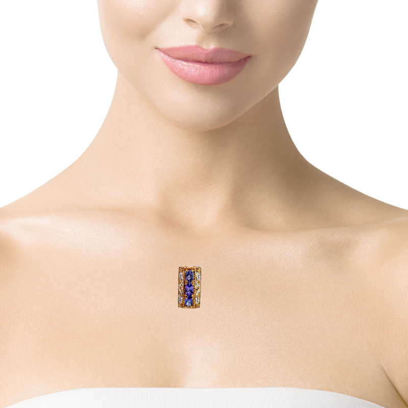 Sterling Silver & Gold Tone Tanzanite Pendant