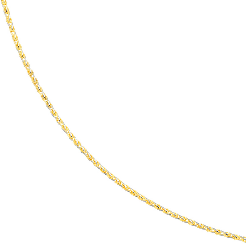 14K Yellow & White Gold Wheat Chain 18"