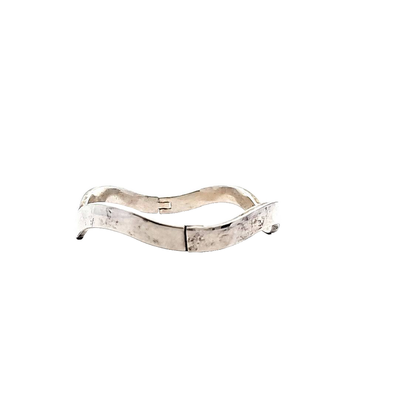 Sterling Silver Wave Bangle Bracelet