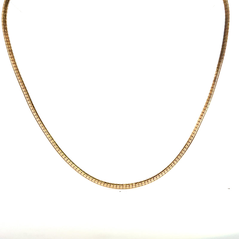 14K YG 4.0MM Omega Necklace 18"