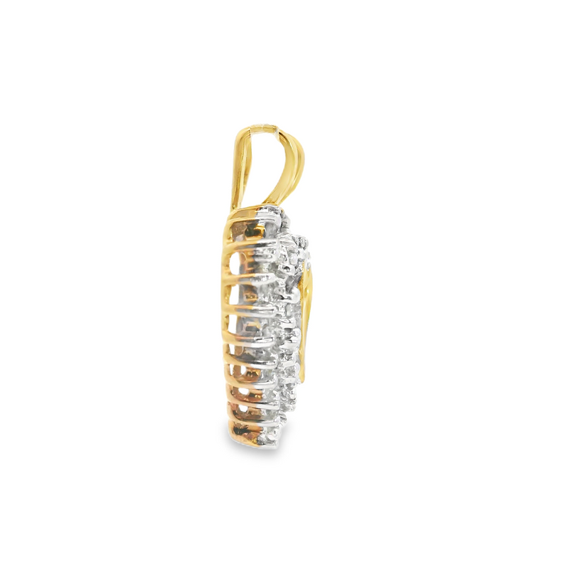 10K YG Diamond Heart Pendnt