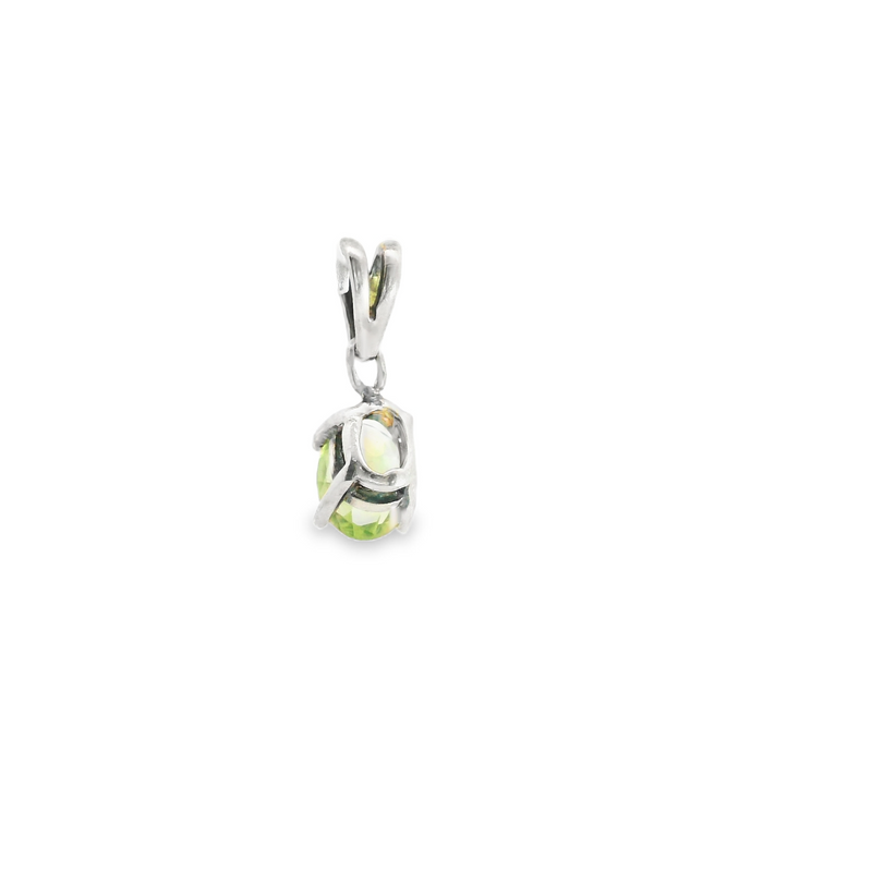 Sterling Silver Peridot Solitaire Pendant