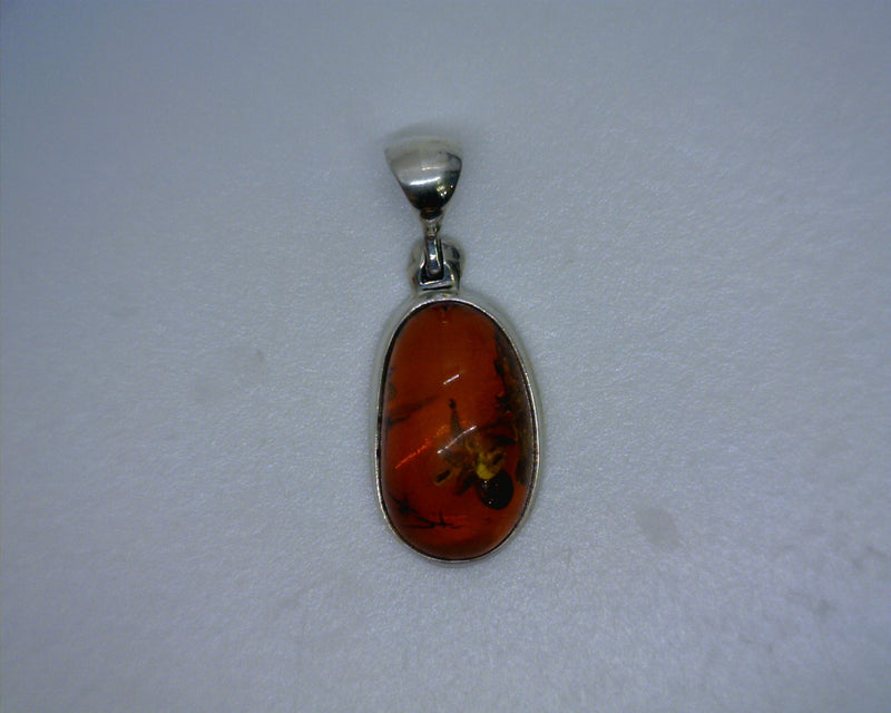 Sterling Silver Amber Pendant