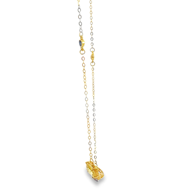 18K YG Gemstone Necklace (Quar