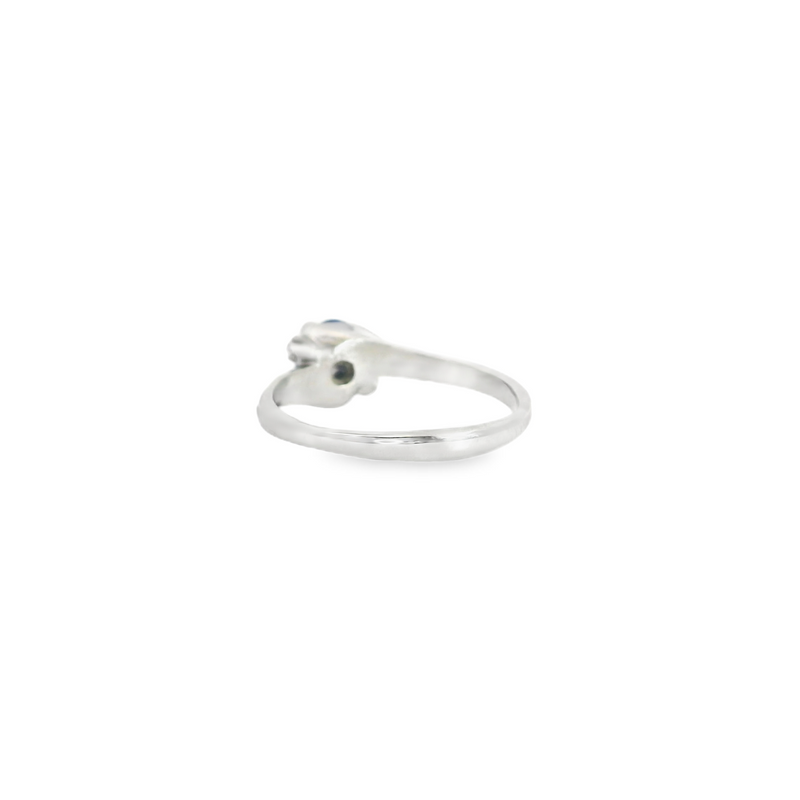 10K WG Synthetic Star Sapphire & Diamond Ring