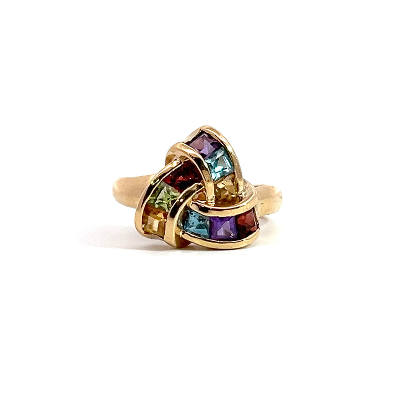 14K Yellow Gold Multi Gemstone Ring