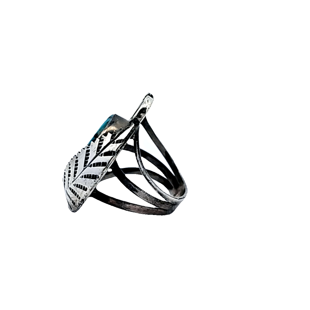 SS Native American Turquoise Ring Size 5