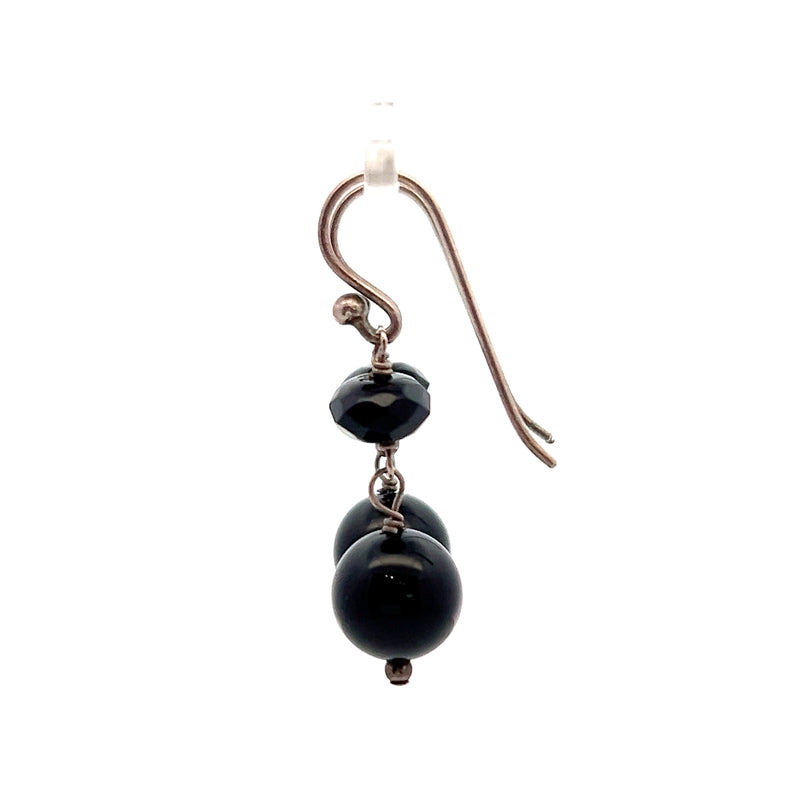 Sterling Silver Black Onyx Dangle Earrings