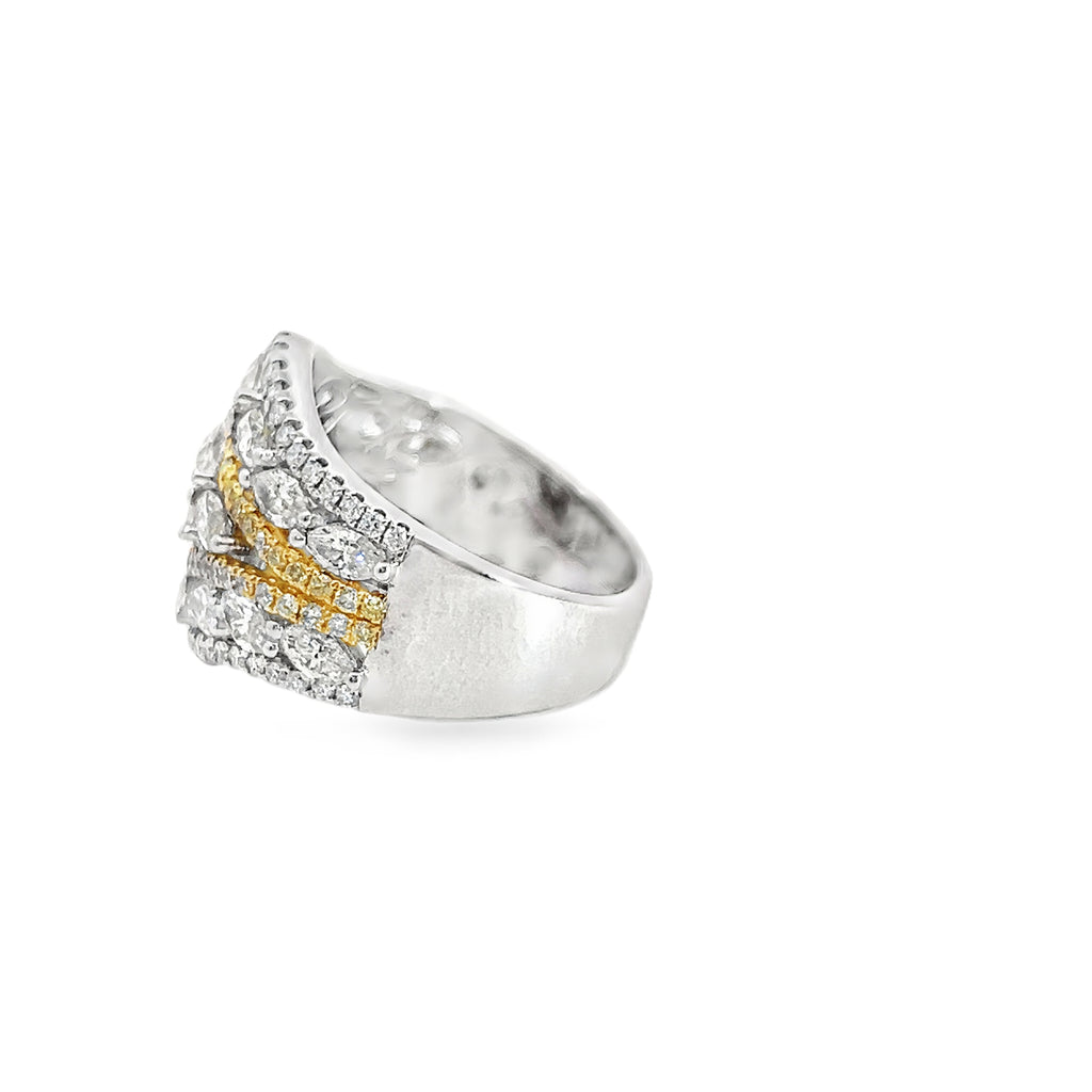 14K WG Wide Diamond Cluster Ring