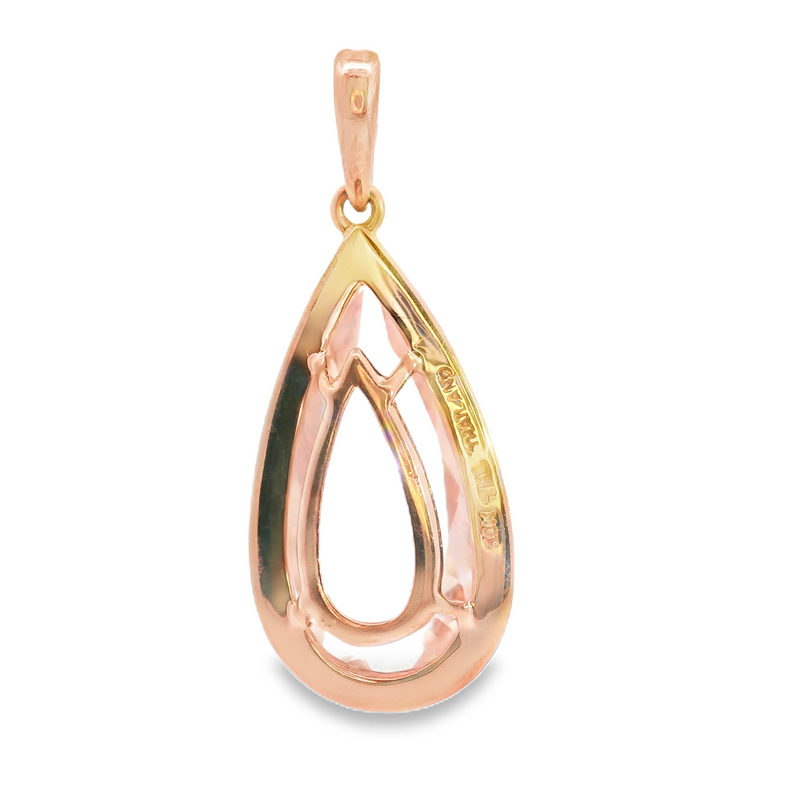 10K RG Morganite & Chocolate Diamond Pednant