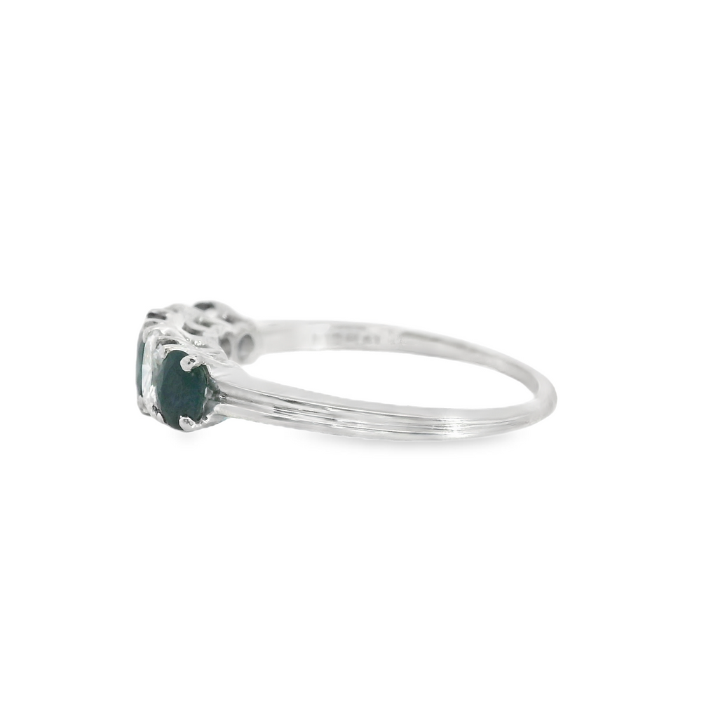 Platinum Sapphire & Diamond Band