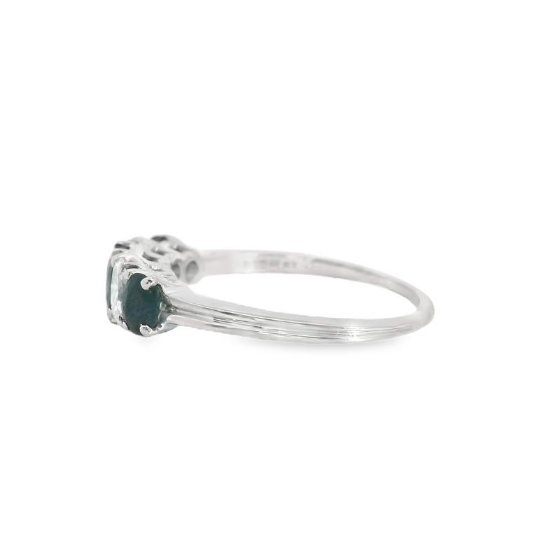 Platinum Sapphire & Diamond Band