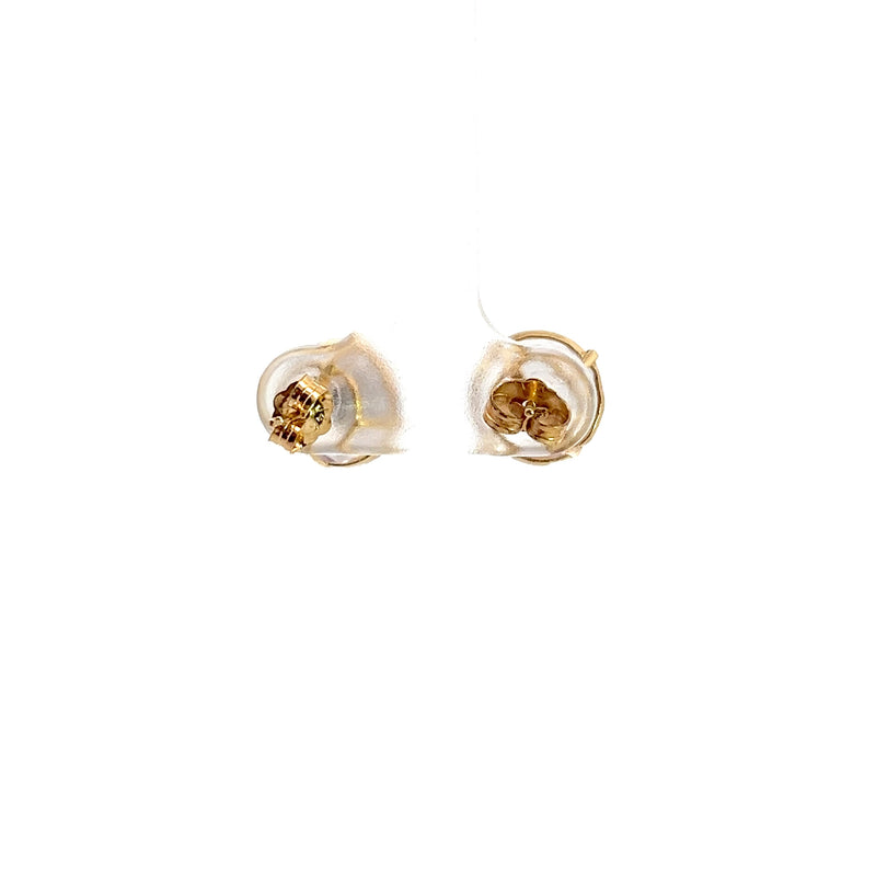 14K YG 10MM CZ Stud Earrings