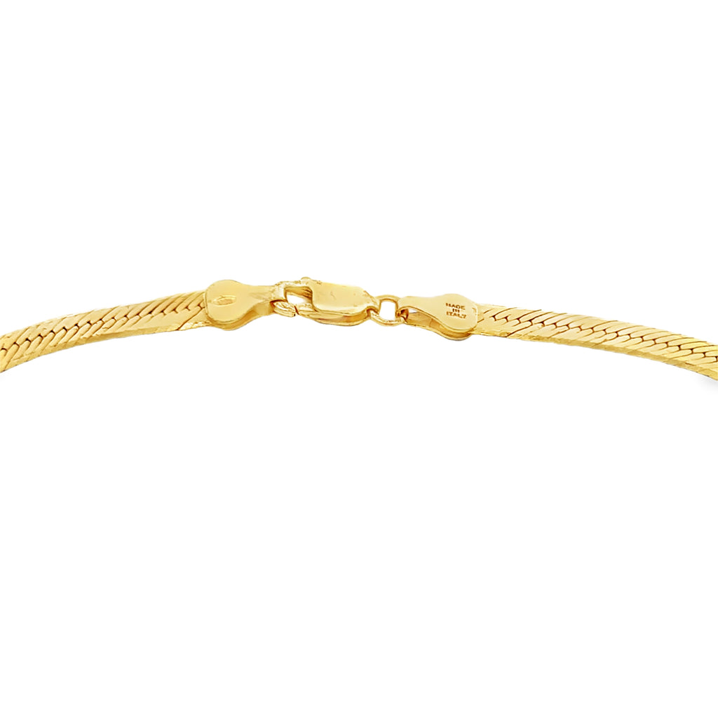 Gold Plated Sterling Silver Herringbone Chain 18" 6.0MM