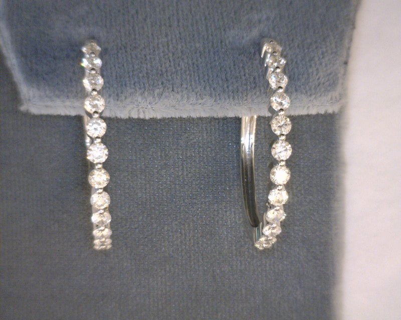 14K WG DIAMOND HOOPS