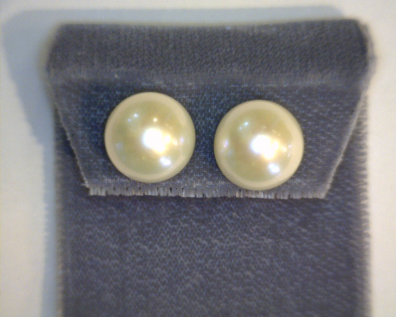 14K WG SOUTH SEA PEARL STUD EARRINGS 10.5-11.0 MM