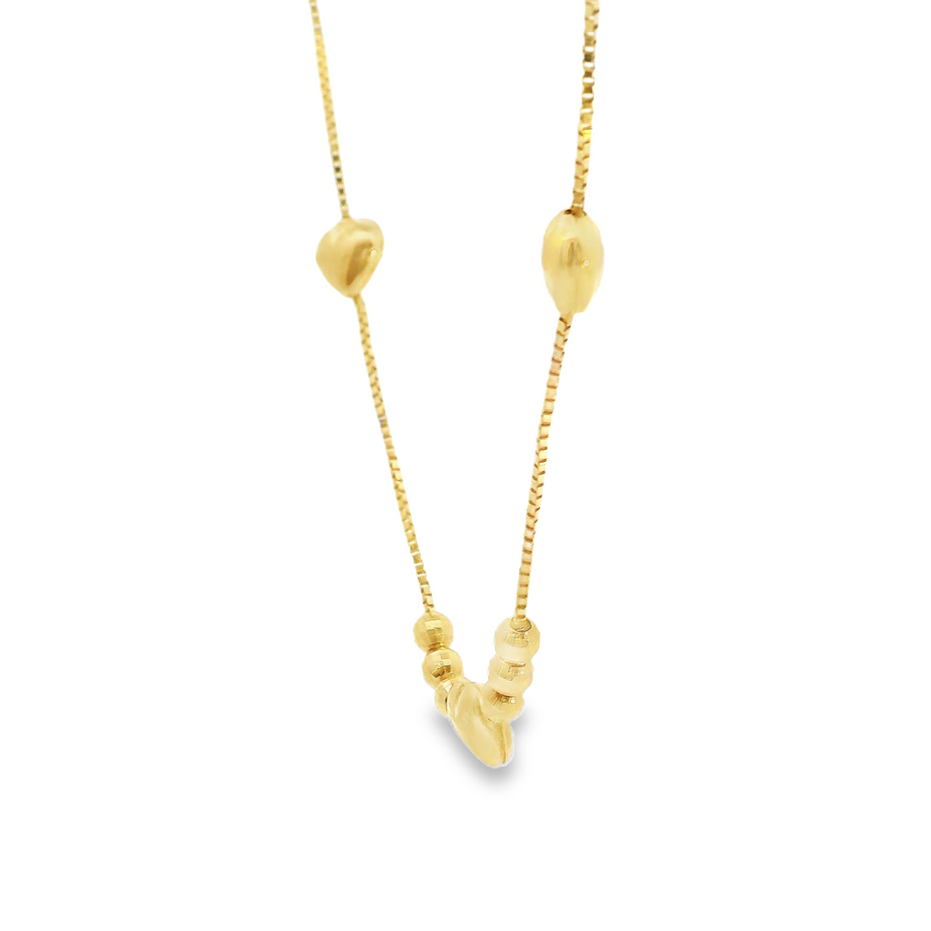 10K YG Heart Necklace 17"