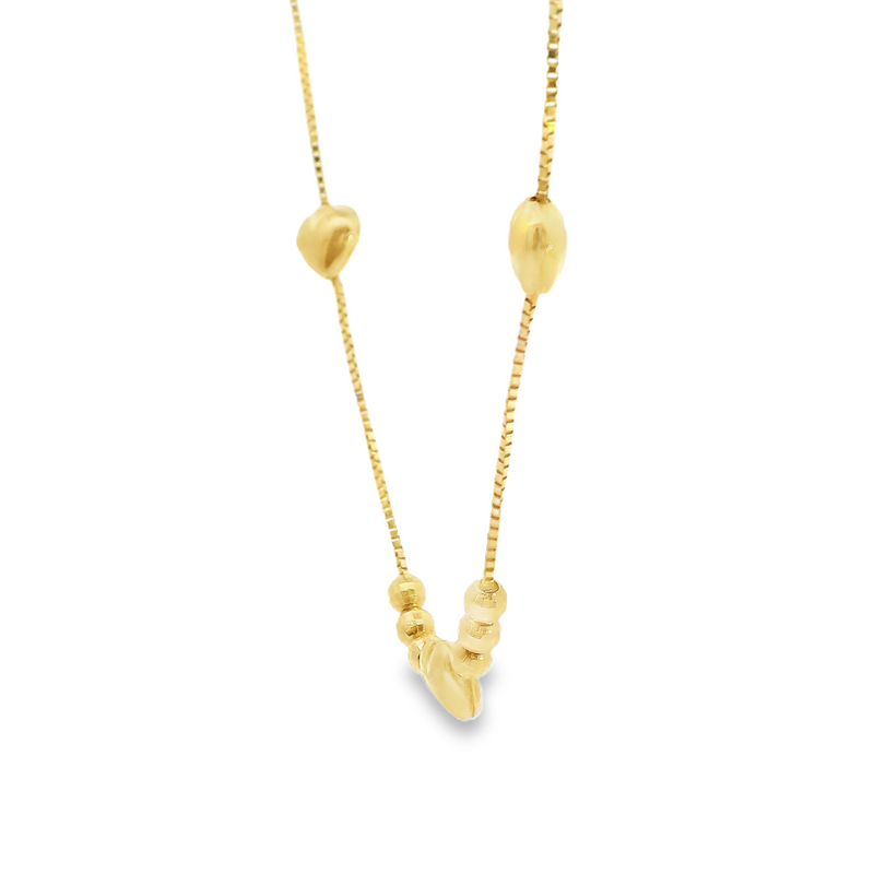 10K YG Heart Necklace 17"