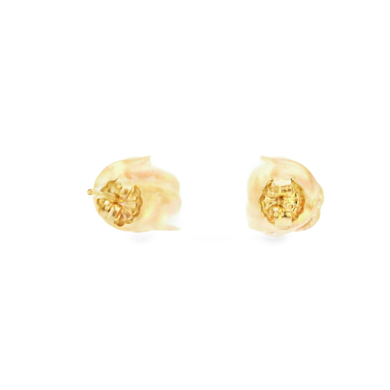14K YG Tri Color Gold Knot Earrings