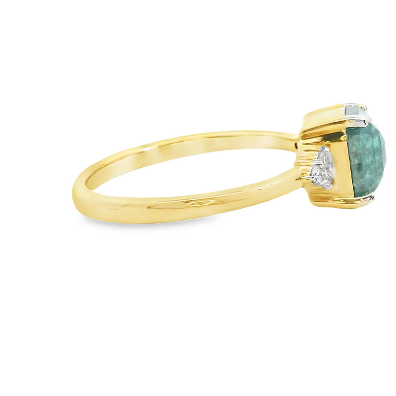 14K YG Blue Salt & Pepper Diamond Ring