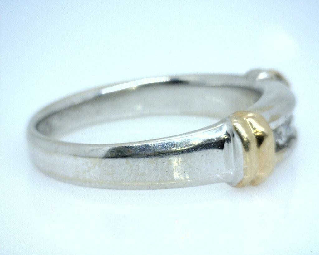 14K TT DIAMOND BAND