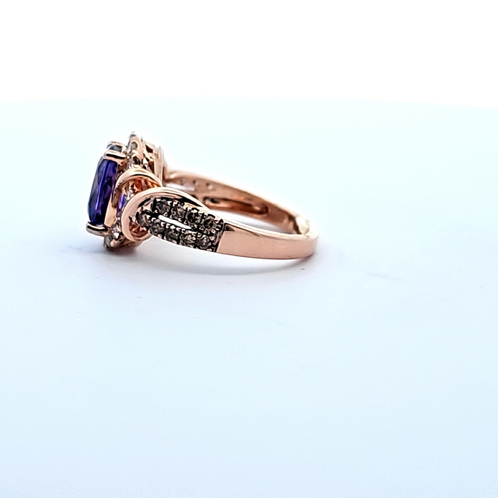 Levian 14K Rose Gold Tanzanite & Diamond Ring