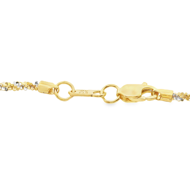 22K Two Tone Fancy Twisted Chain 20"