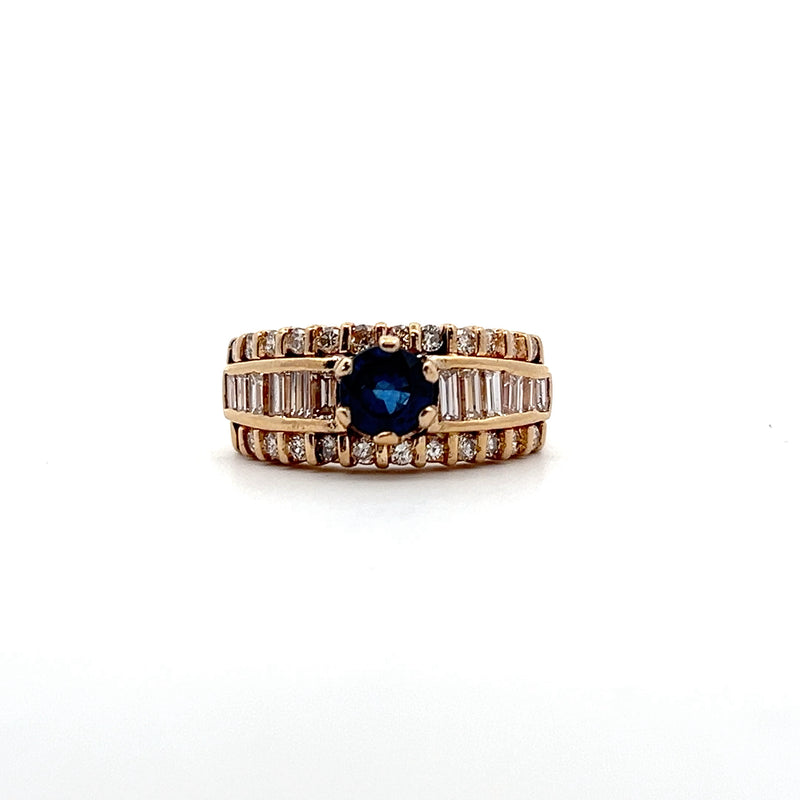 14K YG Sapphire & Diamond Ring