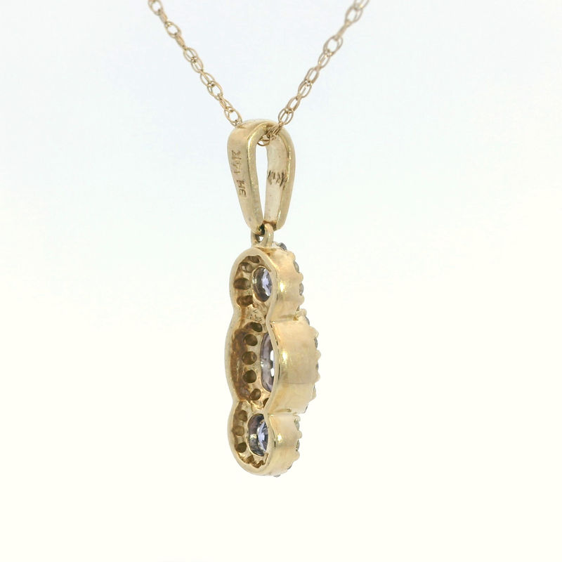 14K YG Tanzanite & Diamond Pendant