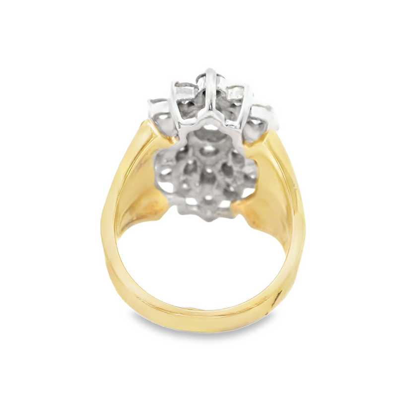 14K YG Cluster Diamond Ring